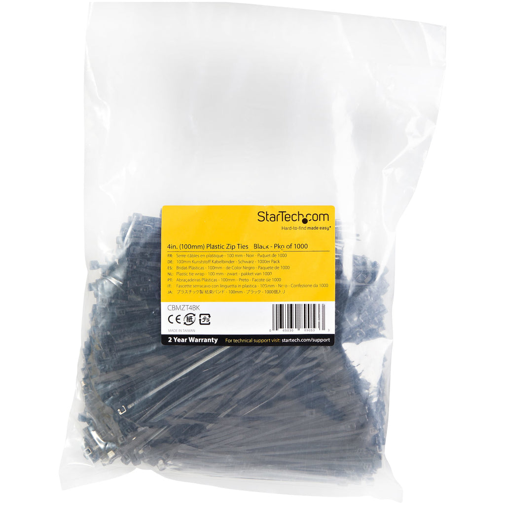 StarTech.com CBMZT4BK presilla Brida reutilizable Nylon, Plástico 1000 pieza(s) (5)