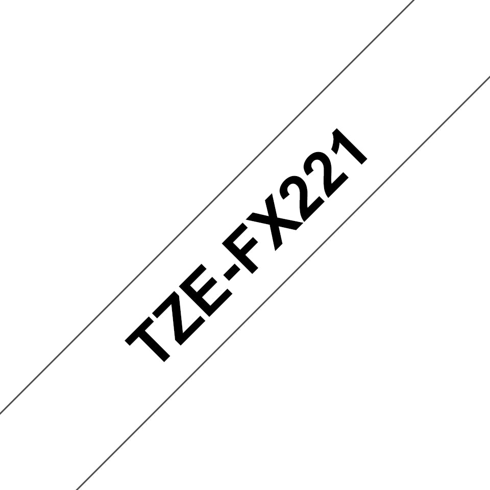 Brother TZE-FX221 cinta para impresora de etiquetas Negro sobre blanco (2)