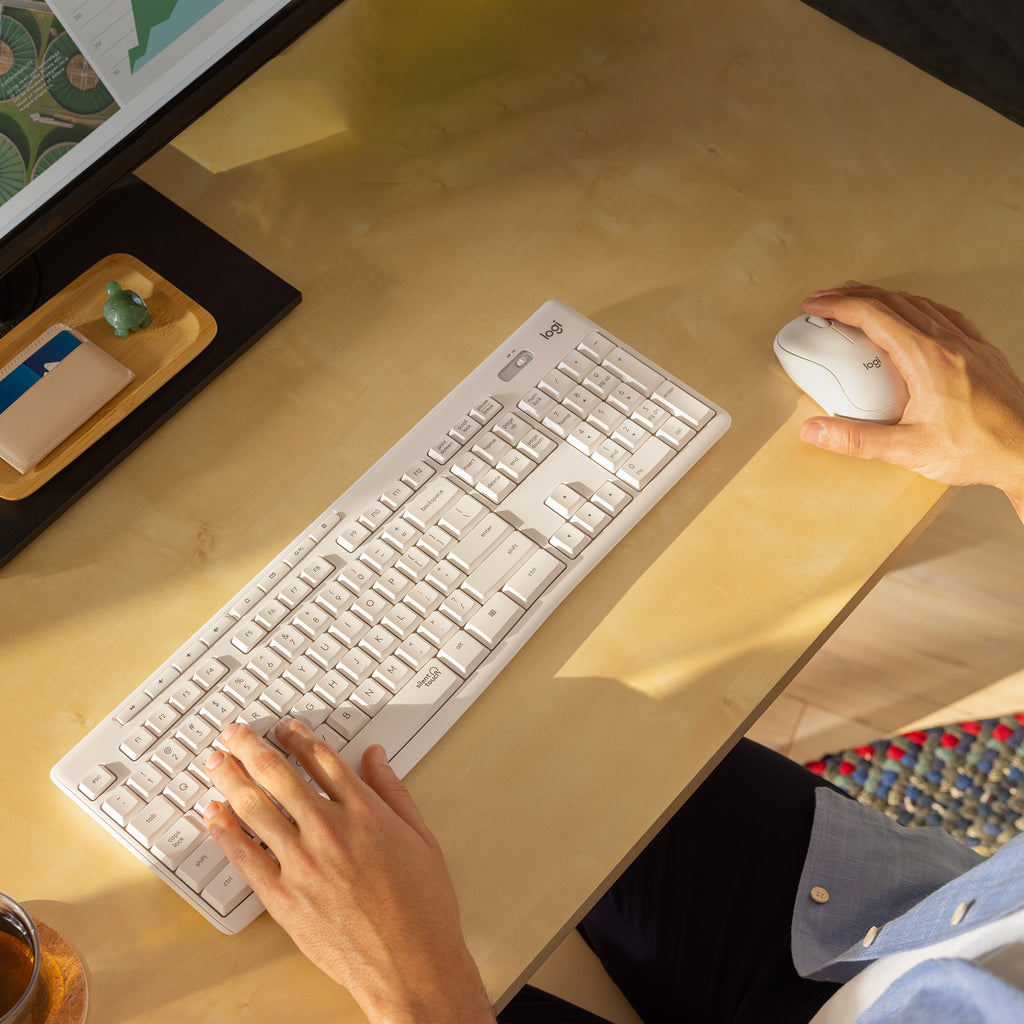Logitech MK295 Silent teclado Ratón incluido Oficina RF inalámbrico QWERTZ Suizo Blanco (4)