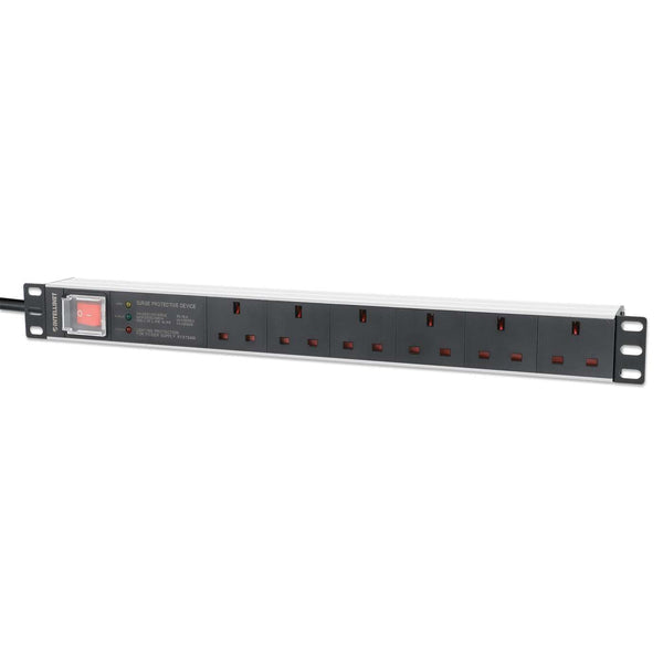 Intellinet 715195 unidad de distribución de energía (PDU) 6 salidas AC 1U Negro, Blanco