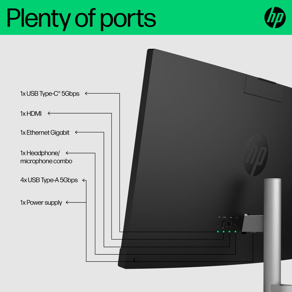 HP 24 -cr0063na PC Intel® Core™ i3 i3-N300 60.5 cm (23.8") 1920 x 1080 pixels All-in-One PC 8 GB DDR4-SDRAM 256 GB SSD Windows 11 Home Wi-Fi 6 (802.11ax) White (4)