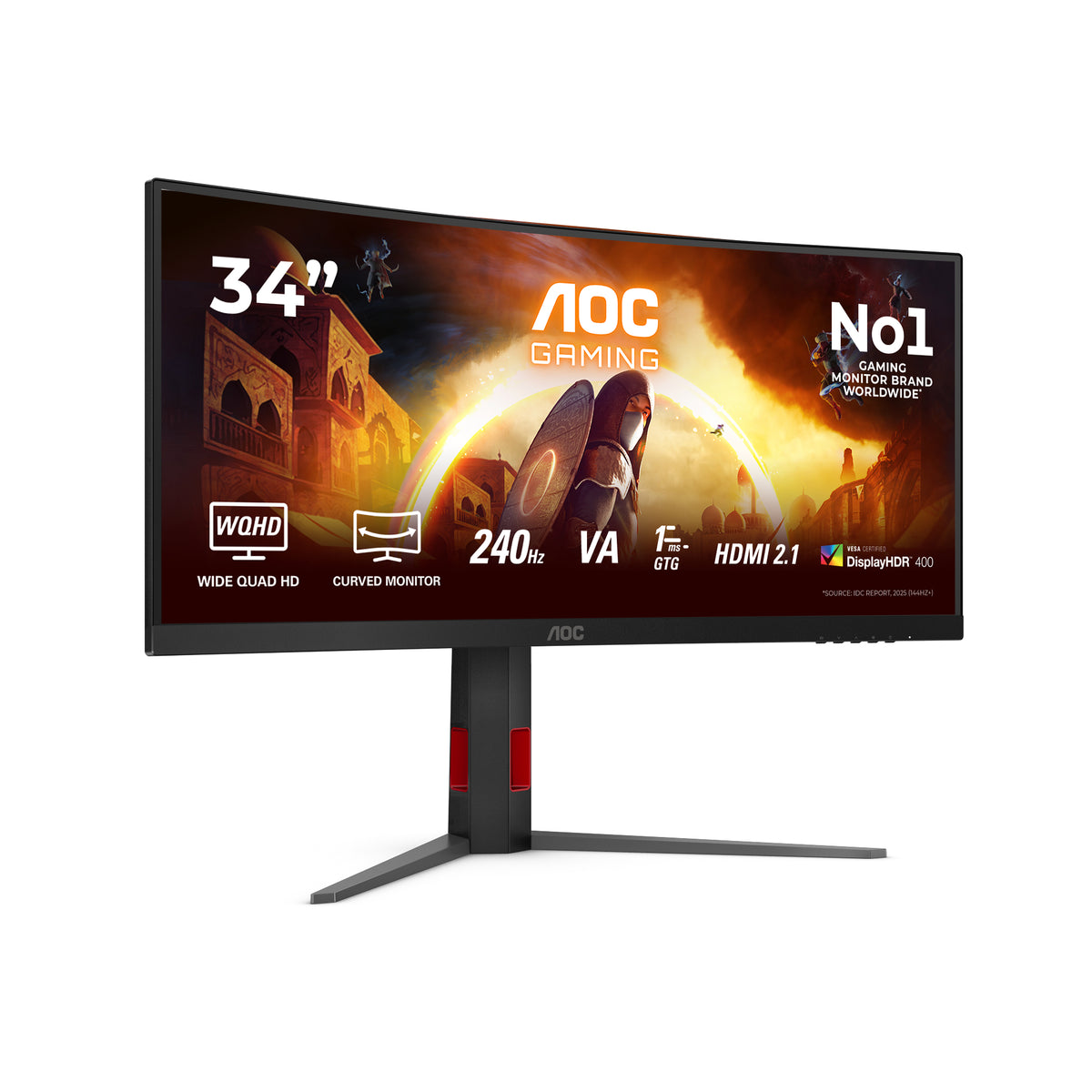 AOC G4 CU34G4Z pantalla para PC 86,4 cm (34") 3440 x 1440 Pixeles Wide Quad HD LED Negro, Rojo (2)