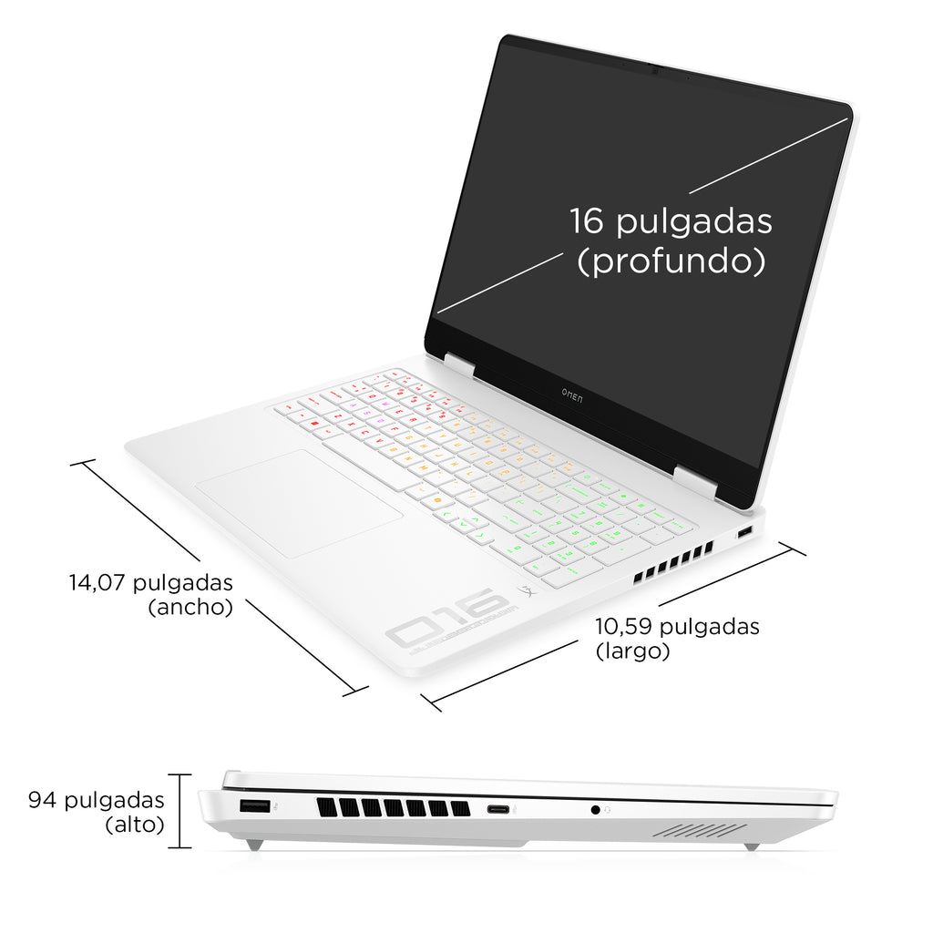 HP OMEN Gaming 16-am0046ns Intel® Core™ i9 i9-14900HX Portátil 40,6 cm (16") 2K 32 GB DDR5-SDRAM 1 TB SSD NVIDIA GeForce RTX 5060 Wi-Fi 6 (802.11ax) FreeDOS Blanco (7)