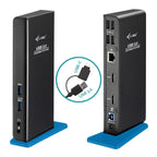 i-tec U3DUALHDMIDOCKUK base para portátil y replicador de puertos Alámbrico USB 3.2 Gen 1 (3.1 Gen 1) Type-A Negro
