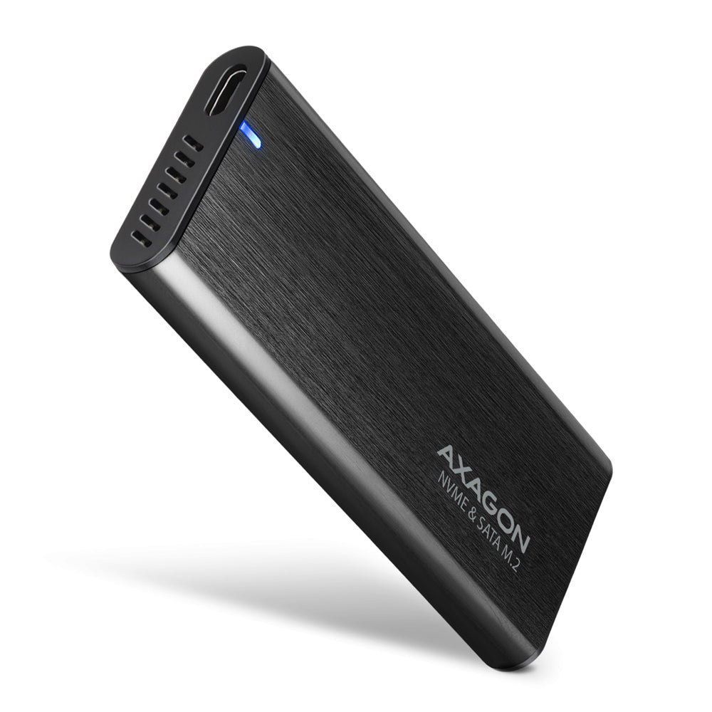 Axagon EEM2-SB2 caja para disco duro externo Caja externa para unidad de estado sólido (SSD) Negro M.2