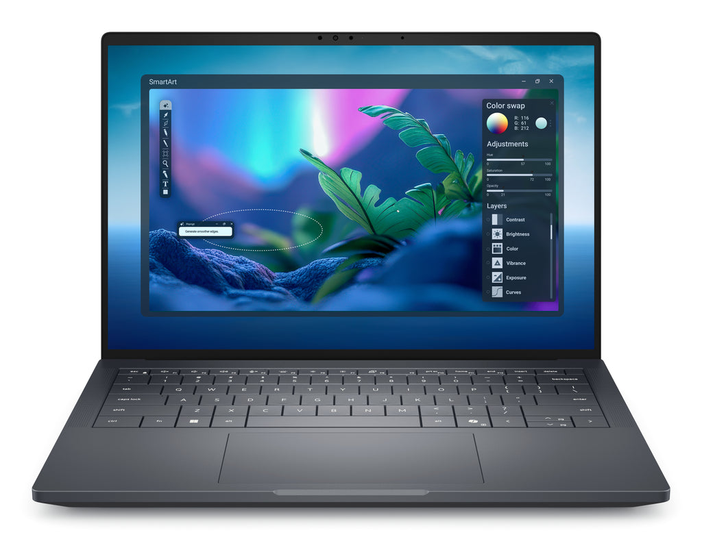 DELL Pro Max 14 Premium MA14250 Intel Core Ultra 7 265H Portátil 35,6 cm (14") Full HD+ 32 GB LPDDR5x-SDRAM 1 TB SSD NVIDIA RTX PRO 2000 Blackwell Wi-Fi 7 (802.11be) Windows 11 Pro Negro Alemán (2)