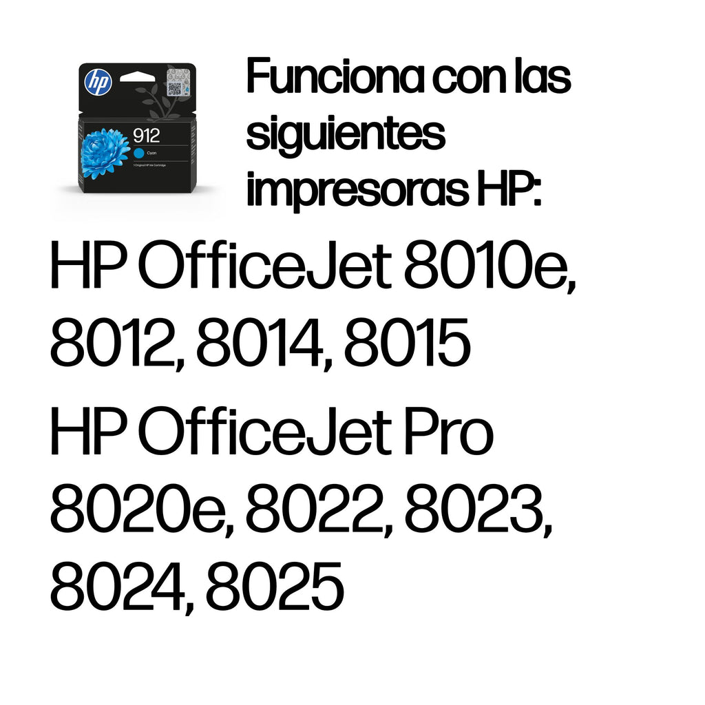 HP 912 Cyan Original Ink Cartridge cartucho de tinta 1 pieza(s) Rendimiento estándar (3)