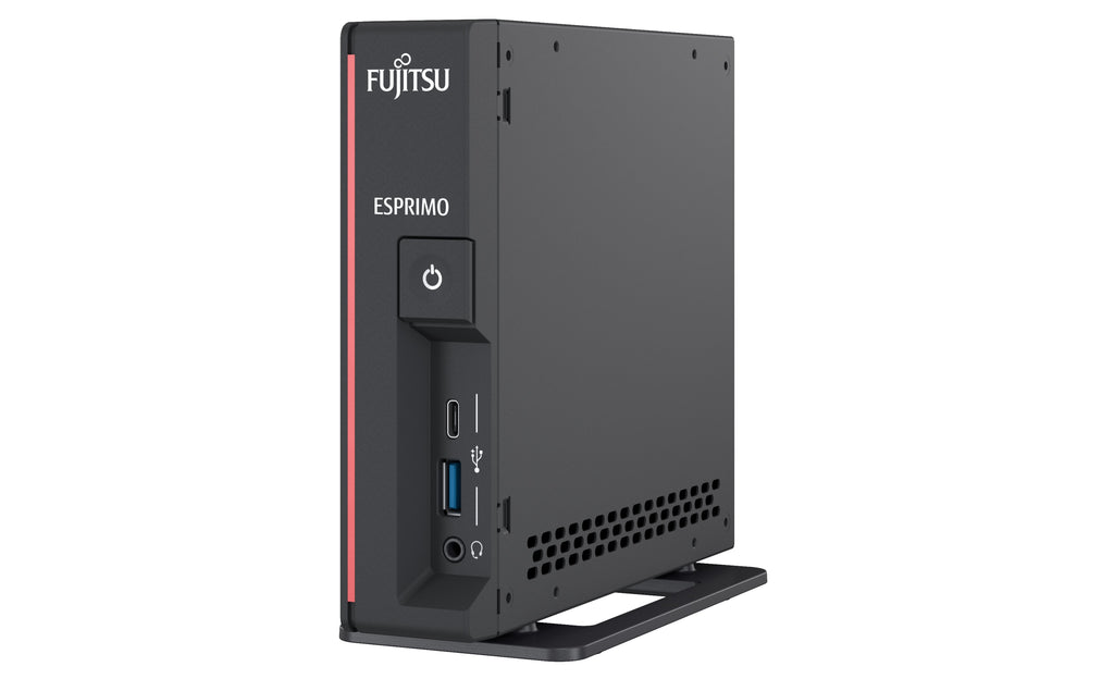 Fujitsu ESPRIMO G5011 Intel® Pentium® Gold G6400 4 GB DDR4-SDRAM 128 GB SSD Windows 10 Pro Escritorio Mini PC Rojo, Negro (2)