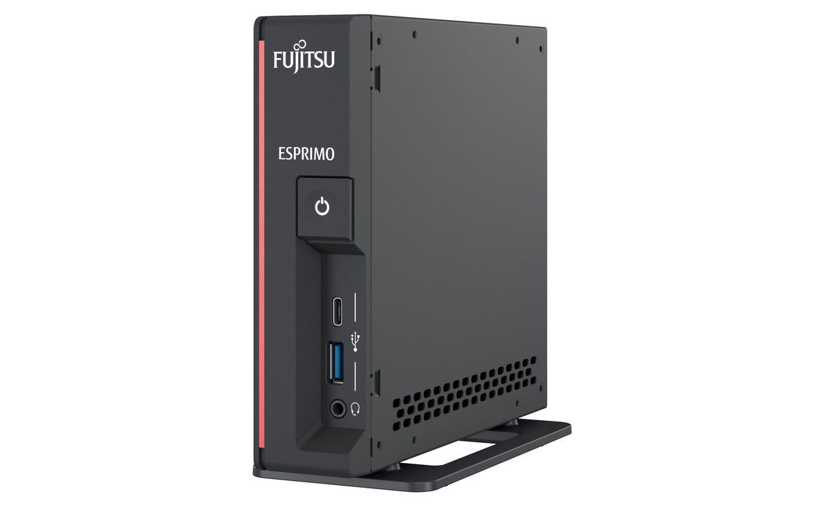Fujitsu ESPRIMO G5011 Intel® Pentium® Gold G6400 4 GB DDR4-SDRAM 128 GB SSD Windows 10 Pro Escritorio Mini PC Rojo, Negro (2)
