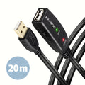 Axagon ADR-220 USB 2.0 A-M -> A-F active extension/repeater cable 20m - Kabel - Digital/Daten cable USB USB A 0,48 Gbit/s Negro