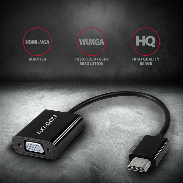 Axagon RVH-VGN adaptador de cable de vídeo 0,15 m HDMI tipo A (Estándar) VGA (D-Sub) Negro (2)