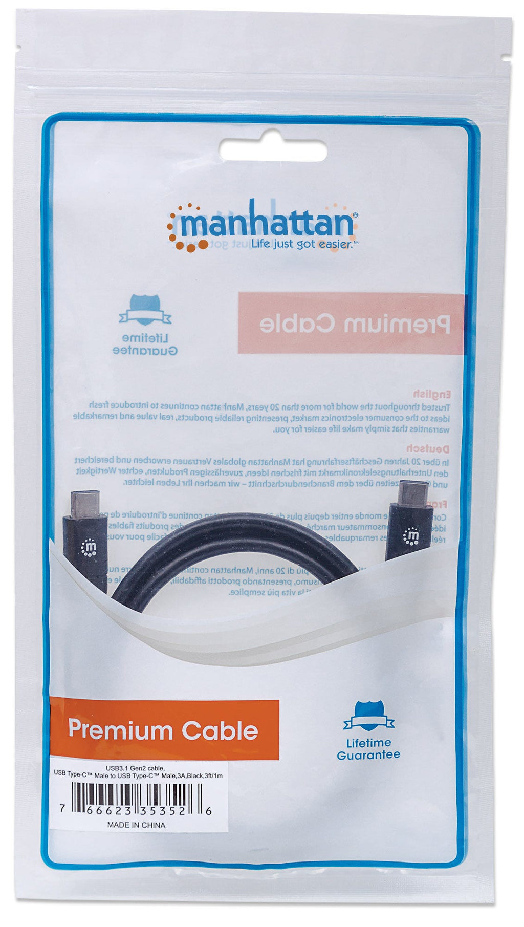 Manhattan 353526 cable USB USB 3.2 Gen 2 (3.1 Gen 2) 1 m USB C 10 Gbit/s Negro (6)