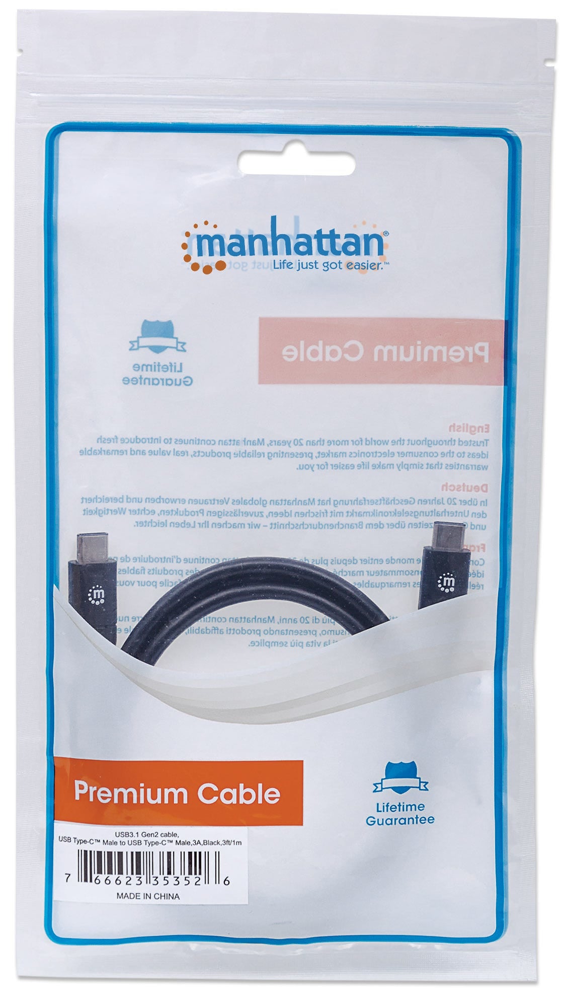 Manhattan 353526 cable USB USB 3.2 Gen 2 (3.1 Gen 2) 1 m USB C 10 Gbit/s Negro (6)