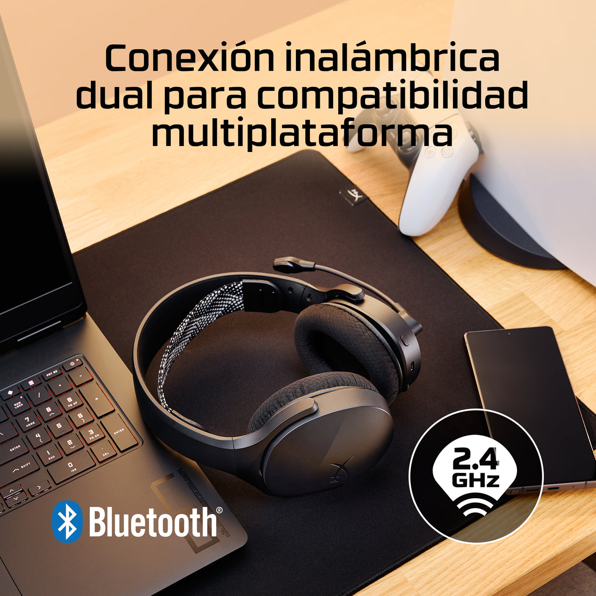 HyperX Cloud Jet Wireless Black Gaming Headset Inalámbrico Diadema Juego USB tipo A Bluetooth (6)