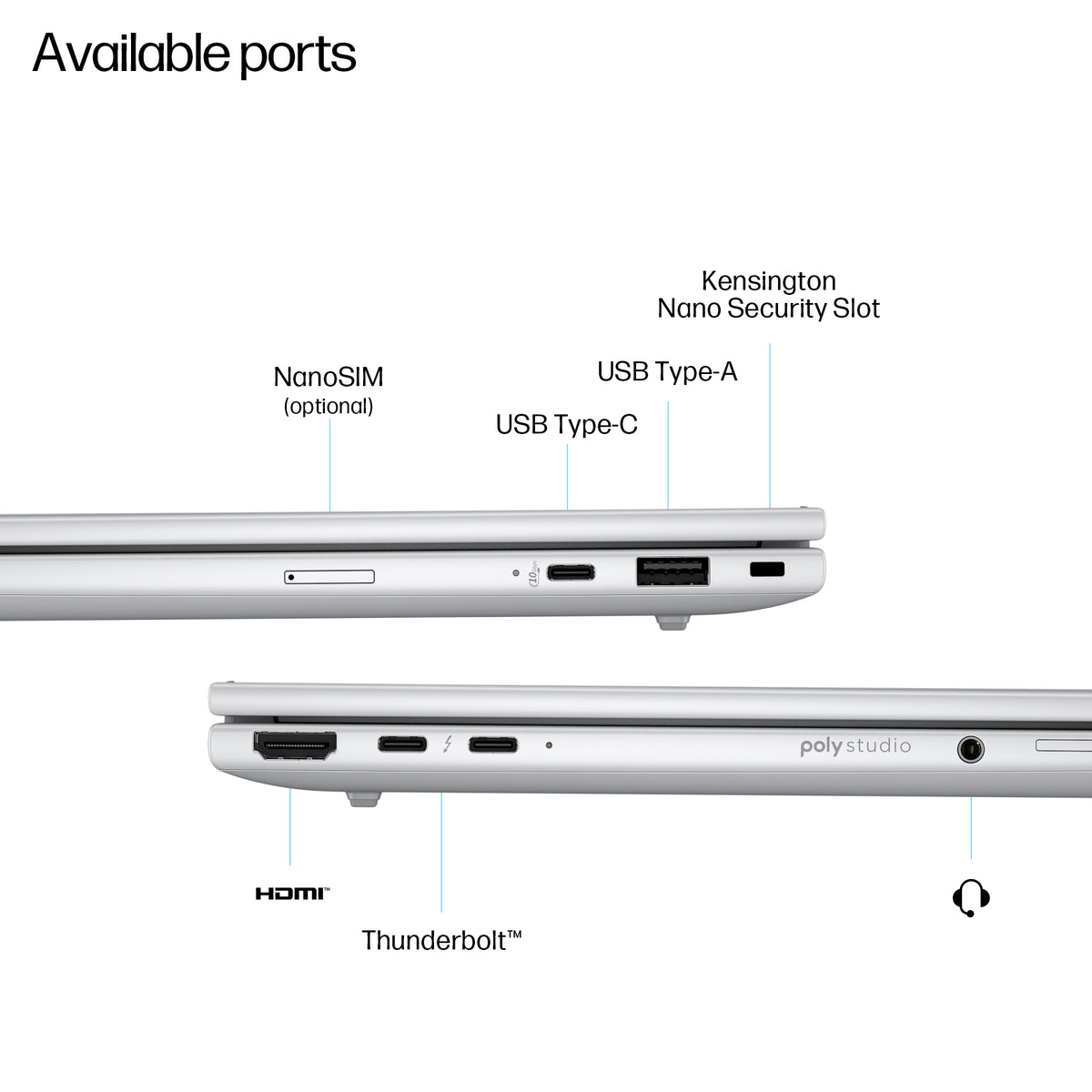 HP EliteBook 8 G1i AI PC Intel Core Ultra 7 255U Laptop 33.8 cm (13.3") WUXGA 32 GB LPDDR5x-SDRAM 1 TB SSD Wi-Fi 7 (802.11be) Windows 11 Pro Silver (6)