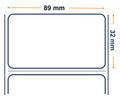 Labels, Zebra, Sintético, Z-Ultimate 3000T Blanco, An: 88.9 mm, Al: 31.75 mm, P: 127 mm, C: 25.4 mm 880259-031D