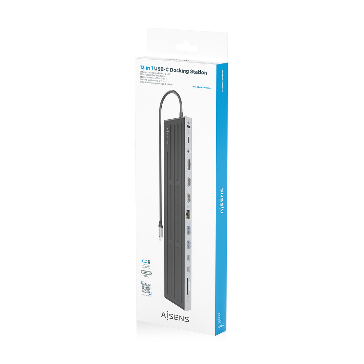 AISENS ASUC-13P042-GR base para portátil y replicador de puertos Alámbrico USB 3.2 Gen 1 (3.1 Gen 1) Type-C Gris (8)