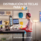 Logitech Master MX Mechanical Mini for Mac teclado Oficina RF Wireless + Bluetooth QWERTY Internacional de EE.UU. Gris (4)