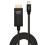 Lindy 40923 adaptador de cable de vídeo 3 m Mini DisplayPort HDMI tipo A (Estándar) Negro (3)