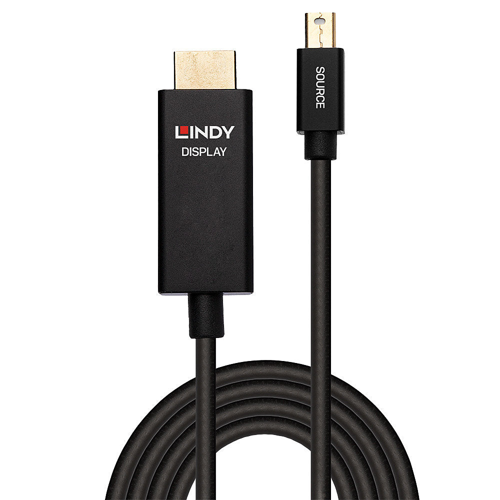 Lindy 40921 adaptador de cable de vídeo 1 m Mini DisplayPort HDMI Negro (3)
