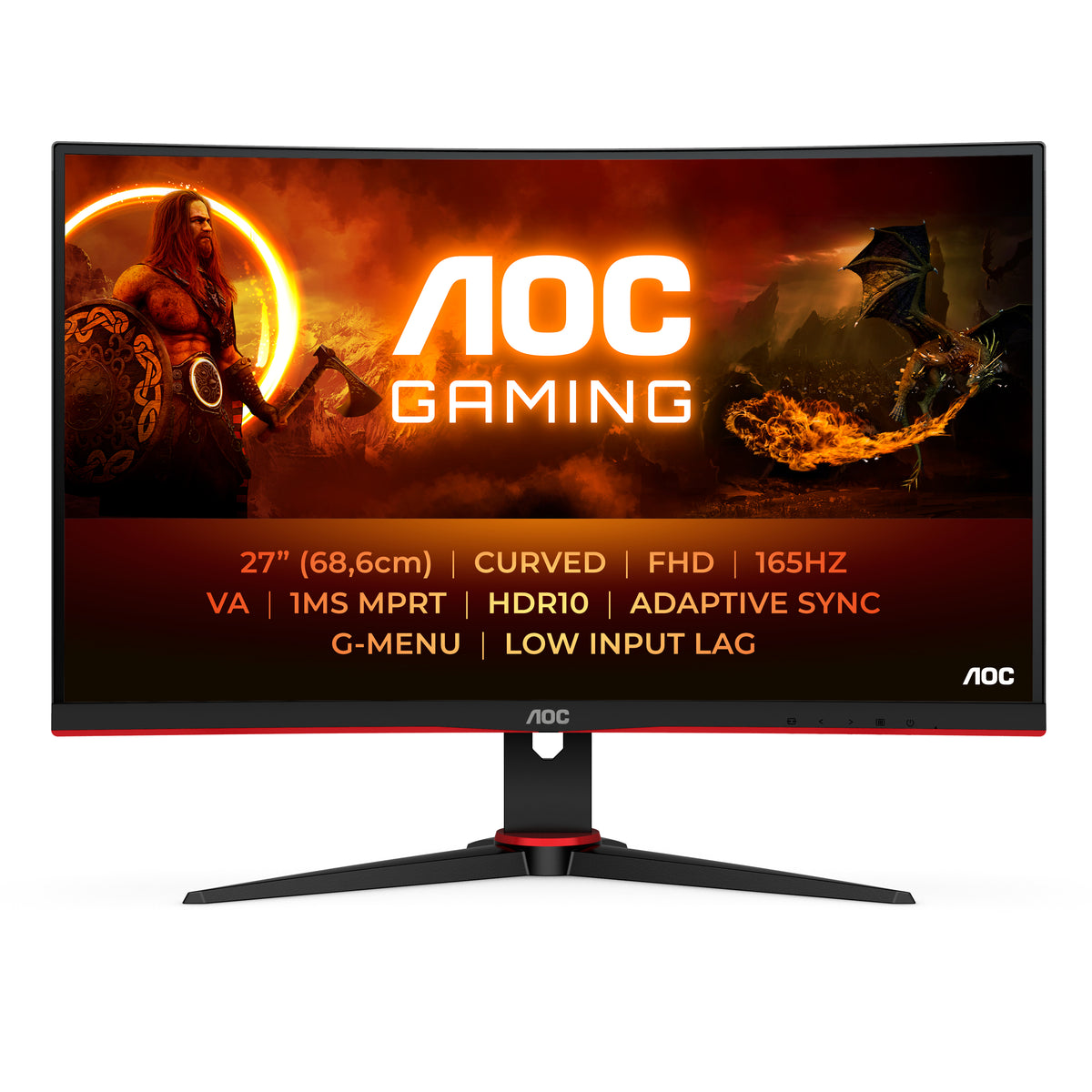 AOC G2 C27G2E/BK pantalla para PC 68,6 cm (27") 1920 x 1080 Pixeles Full HD Negro, Rojo