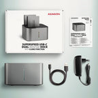 Axagon ADSA-DC base de conexión para disco duro USB 3.2 Gen 1 (3.1 Gen 1) Type-A Gris (9)