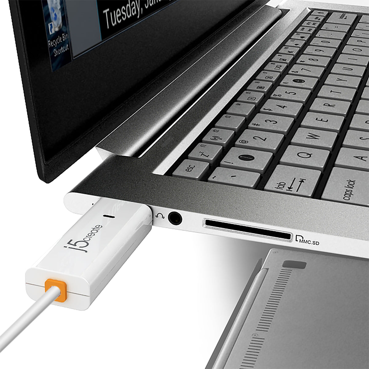 j5create JUC400 cable USB USB 2.0 1,8 m USB A 0,48 Gbit/s Blanco (7)