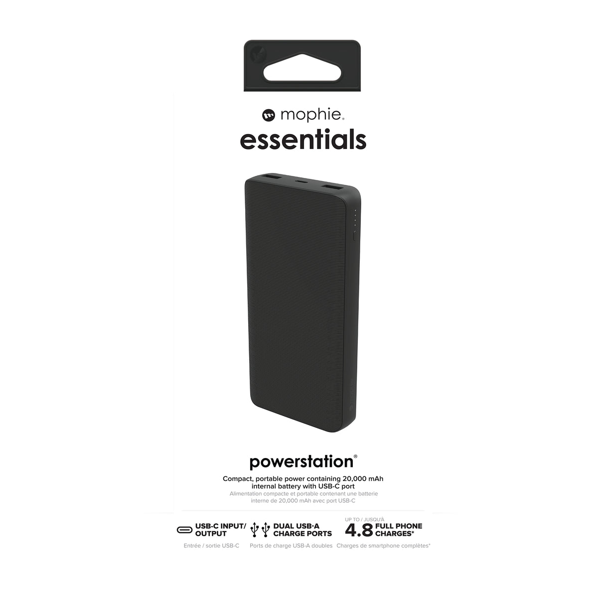 mophie essentials powerstation 20K 20000 mAh Negro