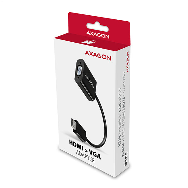Axagon RVH-VGN adaptador de cable de vídeo 0,15 m HDMI tipo A (Estándar) VGA (D-Sub) Negro (8)