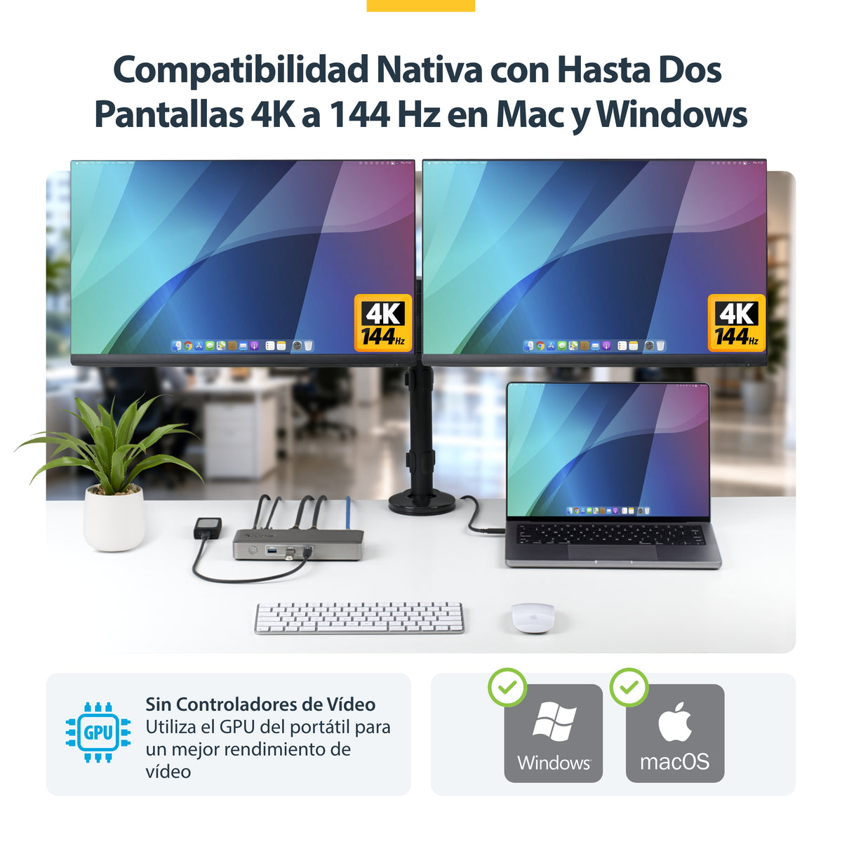 StarTech.com 208UE-USB4-DOCK base para portátil y replicador de puertos Alámbrico Gris (7)