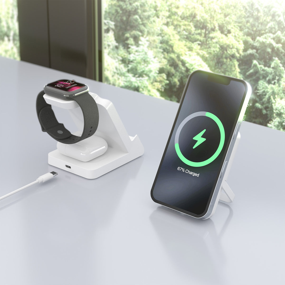 AISENS ASCH-15W4WC063-W cargador de dispositivo móvil Auriculares, Smartphone, Reloj inteligente Cargador inalámbrico Interior (8)