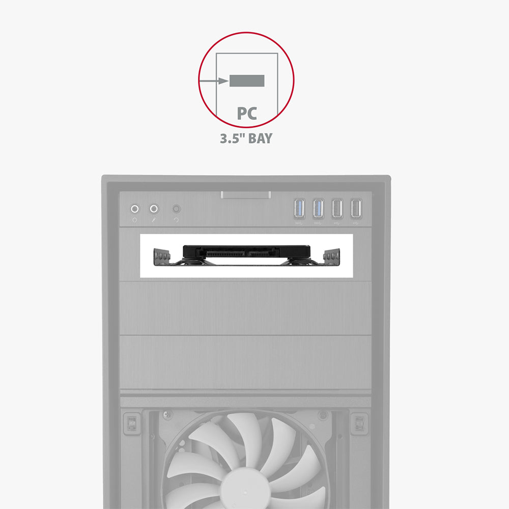 Axagon RHD-125B Halterahmen für 1x 2.5\" im 3.5\" Slot - grau Gris Metal (6)