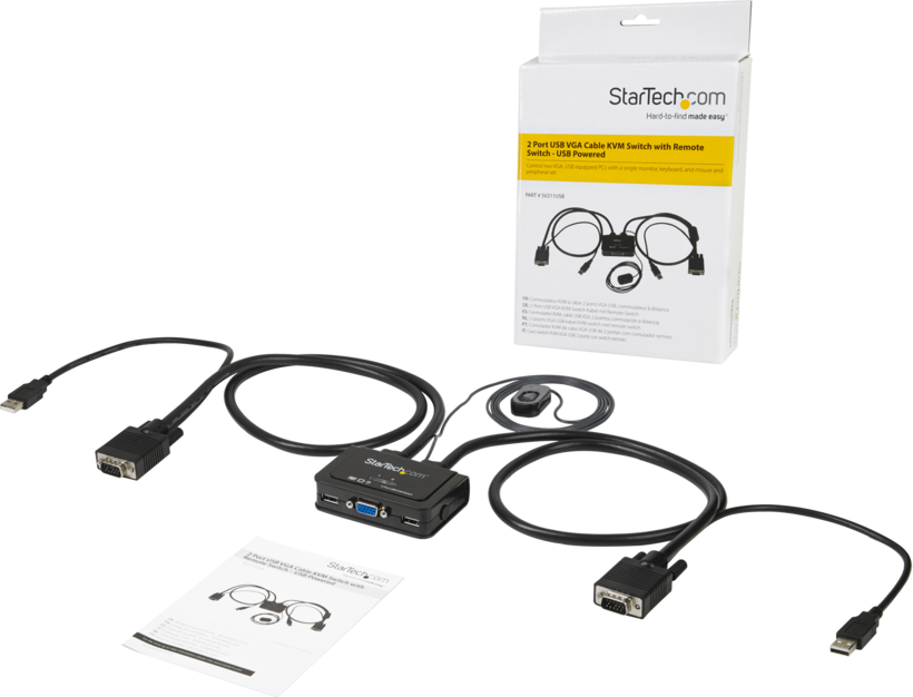 Startech SV211USB - Conmutador KVM, 2 x KVM port(s), 1 usuario local, sobremesa (5)