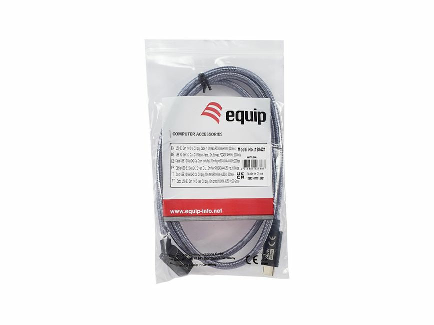 Equip 128421 cable USB USB4 Gen 2x2 1 m USB C 20 Gbit/s 240 W Plata (9)