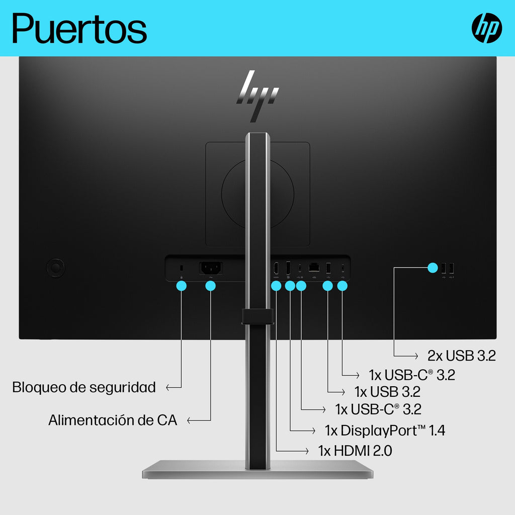 HP E-Series E27k G5 4K USB-C Monitor pantalla para PC 68,6 cm (27") 3840 x 2160 Pixeles 4K Ultra HD LCD Negro, Plata (5)