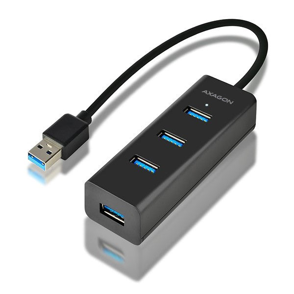 Axagon HUE-S2B hub de interfaz USB 3.2 Gen 1 (3.1 Gen 1) Type-A 5000 Mbit/s Negro