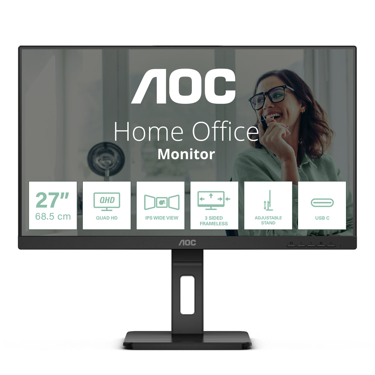 AOC P3 Q27P3CV/69 pantalla para PC 68,6 cm (27") 2560 x 1440 Pixeles Negro