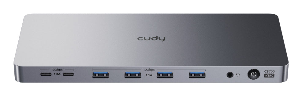 Cudy CS700 base para portátil y replicador de puertos Acoplamiento USB 3.2 Gen 2 (3.1 Gen 2) Type-C Gris, Plata