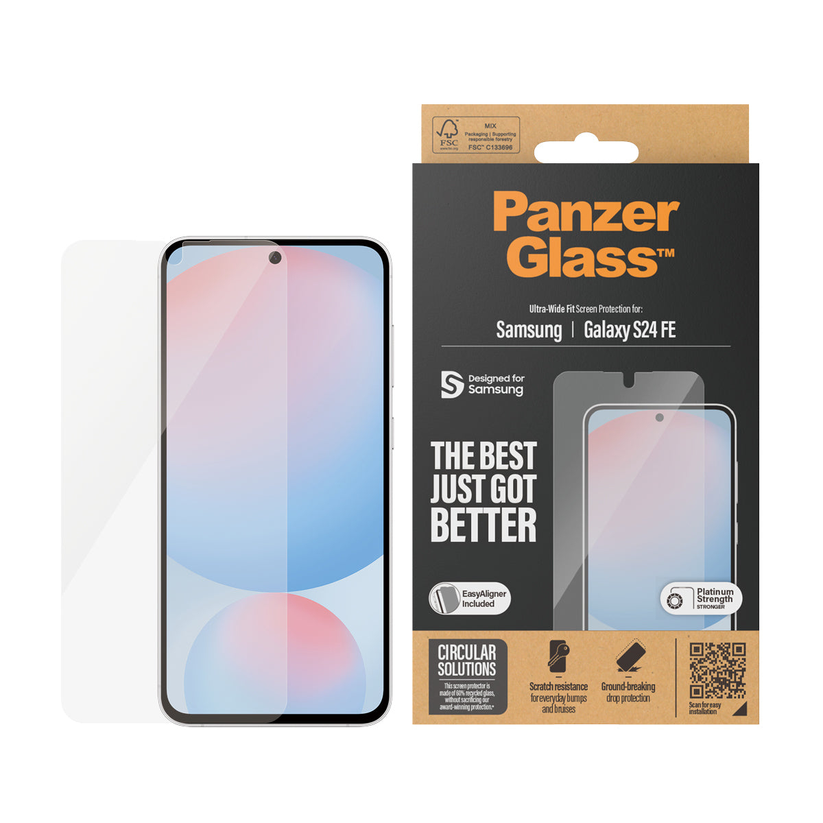 PanzerGlass ® Screen Protector Samsung Galaxy S24 FE | Ultra-Wide Fit w. EasyAligner Protector de pantalla 1 pieza(s) (2)