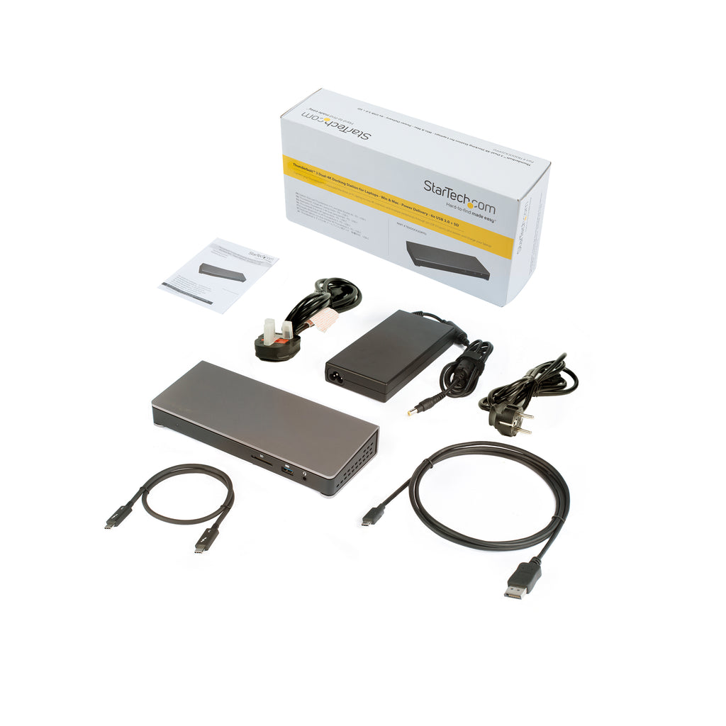 StarTech.com TB3DOCK2DPPU base para portátil y replicador de puertos Alámbrico USB 3.2 Gen 1 (3.1 Gen 1) Type-C Negro (5)