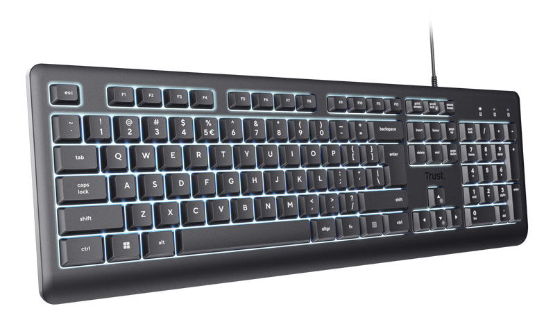 Trust Primo Beleuchtete teclado Hogar / Oficina USB QWERTY Inglés del Reino