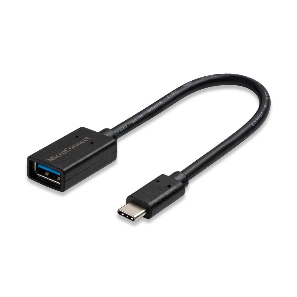 Microconnect USB3.1CAF02BH cable USB USB 3.2 Gen 1 (3.1 Gen 1) 0,2 m USB C USB A Negro (2)