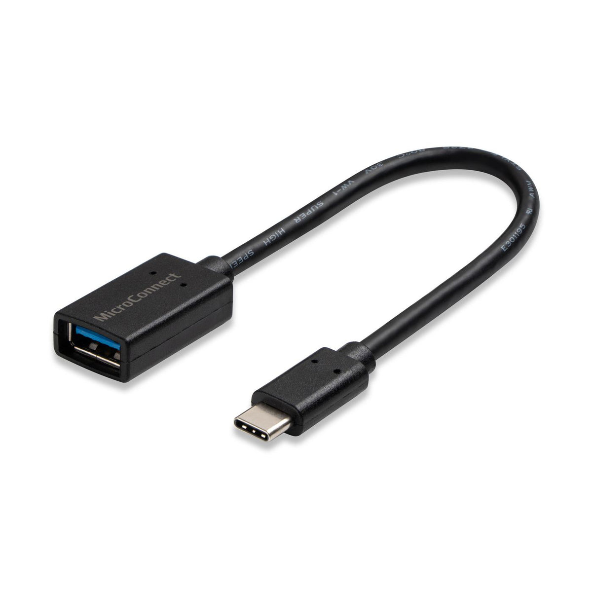 Microconnect USB3.1CAF02BH cable USB USB 3.2 Gen 1 (3.1 Gen 1) 0,2 m USB C USB A Negro (2)