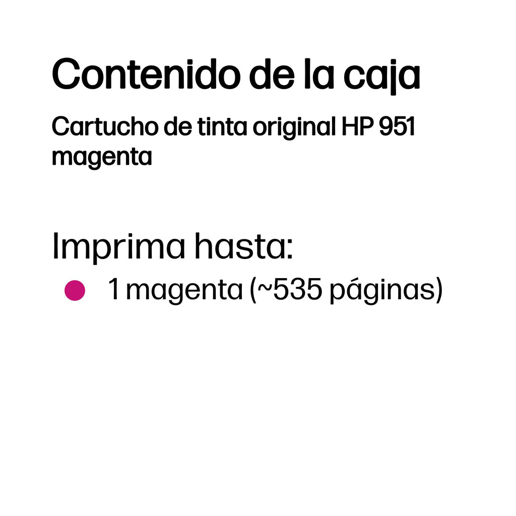 HP 951 Magenta Original Ink Cartridge cartucho de tinta 1 pieza(s) Rendimiento estándar (4)