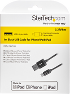 Startech USBLT1MB - Negro, Cable Lightning, Lightning macho a USB macho, 1 m (3)