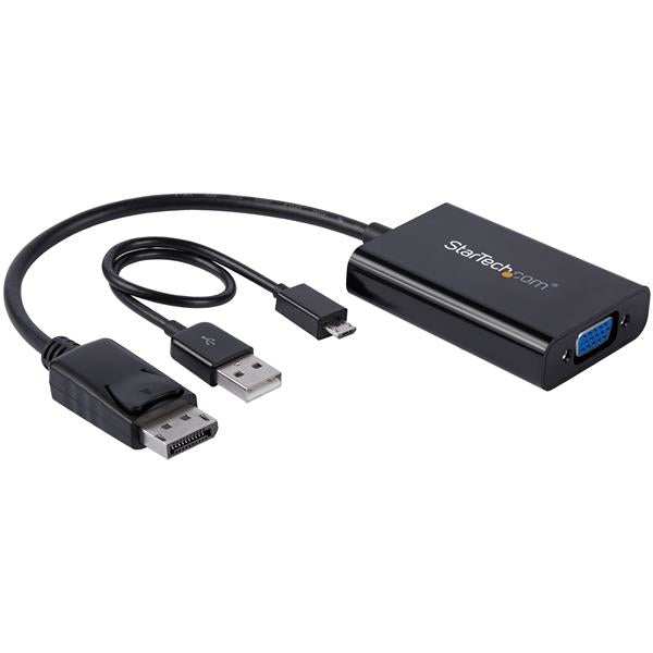 StarTech.com DP2VGAA adaptador de cable de vídeo 0,184 m Negro (3)