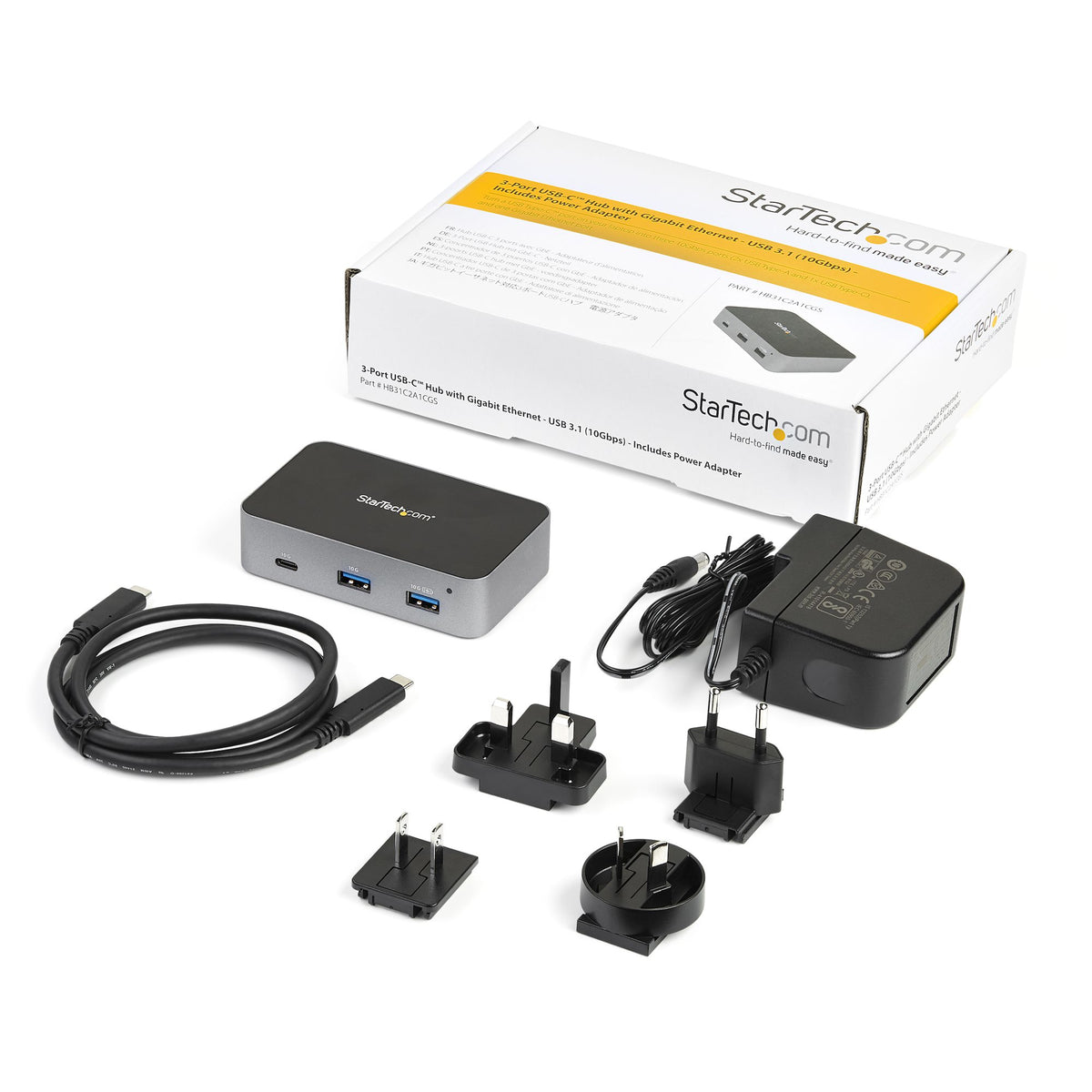 StarTech.com HB31C2A1CGS hub de interfaz USB 3.2 Gen 2 (3.1 Gen 2) Type-C 10000 Mbit/s Negro, Gris (5)