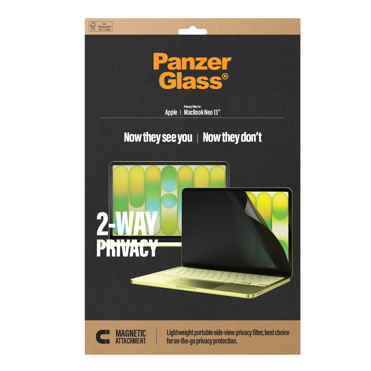 PanzerGlass ® Magnetic 2-Way Privacy Film Screen Protector Apple MacBook Neo 13'' M2 | M3 | M4 | M5 Protector de pantalla 1 pieza(s) (3)