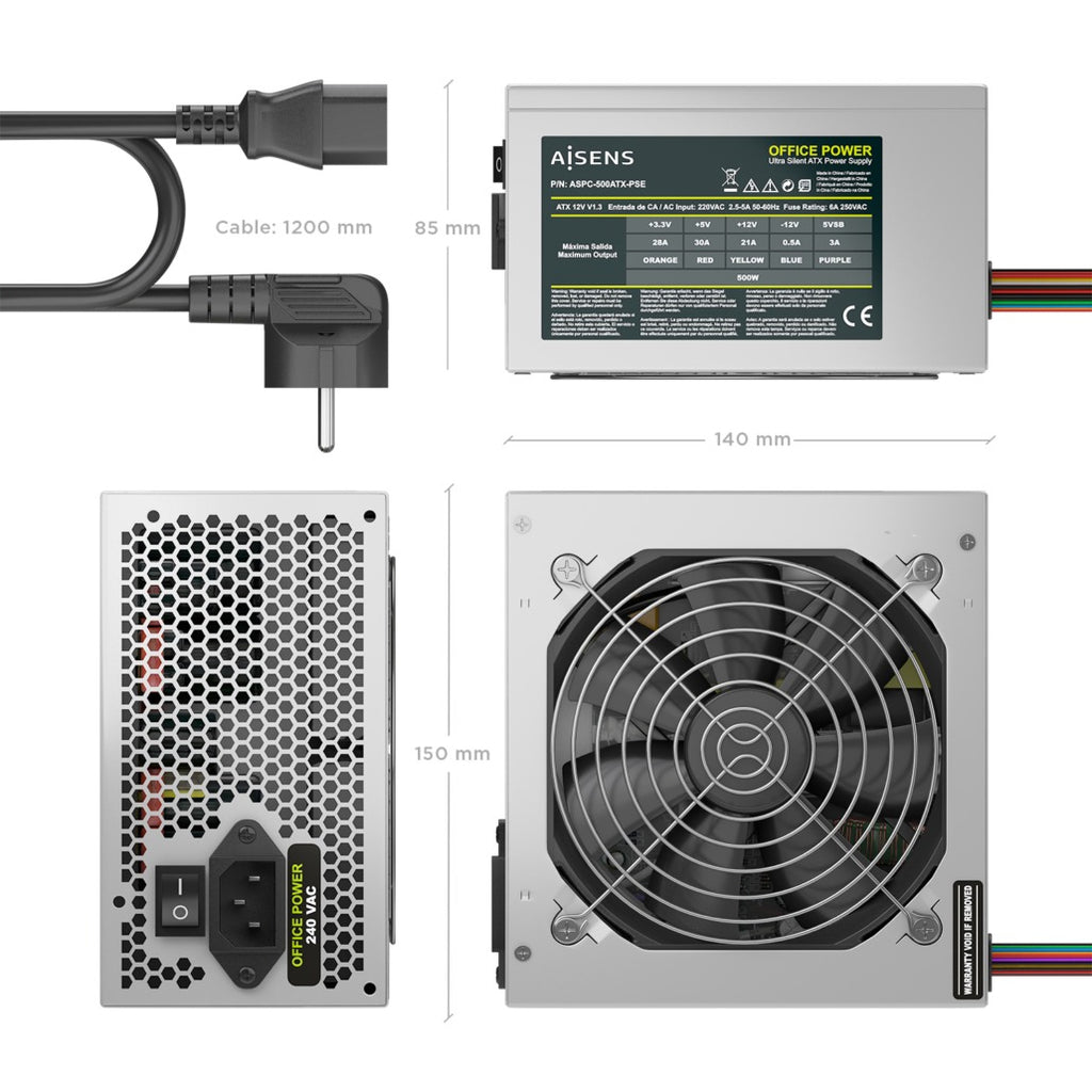 AISENS ASPC-500ATX-PSE unidad de fuente de alimentación 20+4 pin ATX (3)