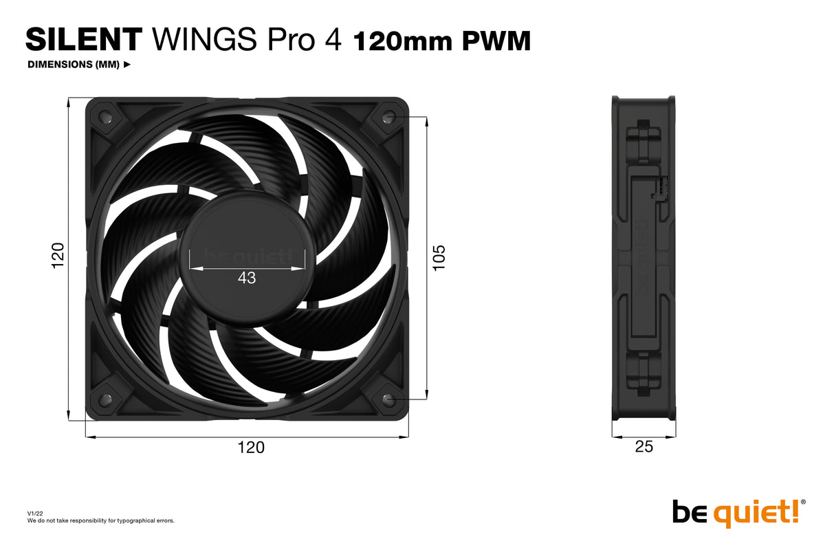 be quiet! SILENT WINGS PRO 4 | 120mm PWM Carcasa del ordenador Ventilador 12 cm Negro 1 pieza(s) (6)